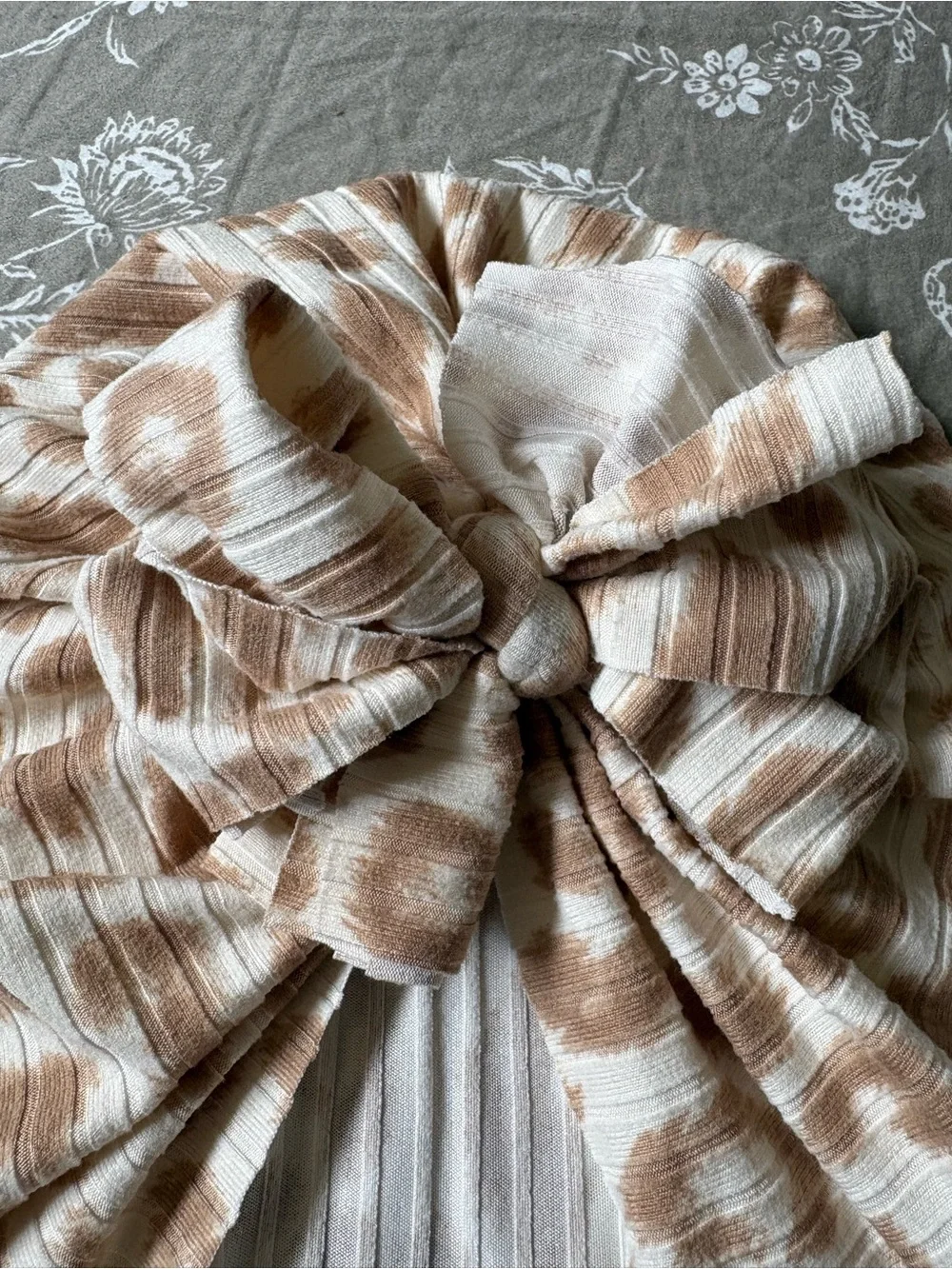 🐰 Bunny Knots Bow Turban Headwraps - Beige Plaid & Rust